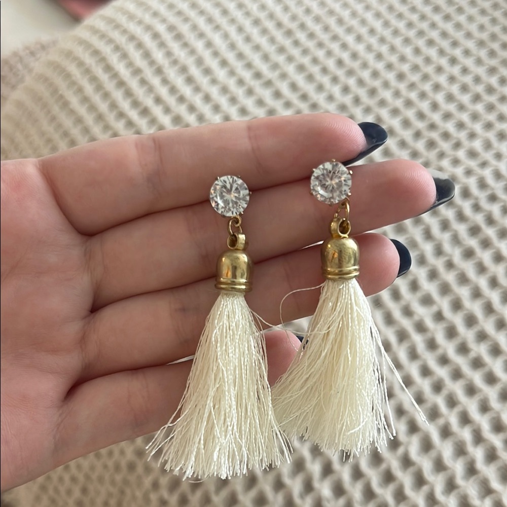 SHEIN White tassel earrings